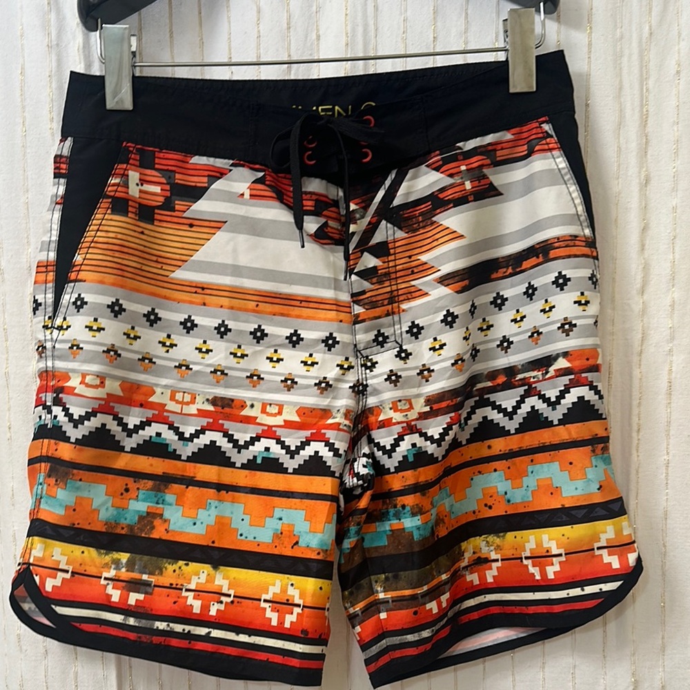 Board Shorts With Geometric Pattern - image 1